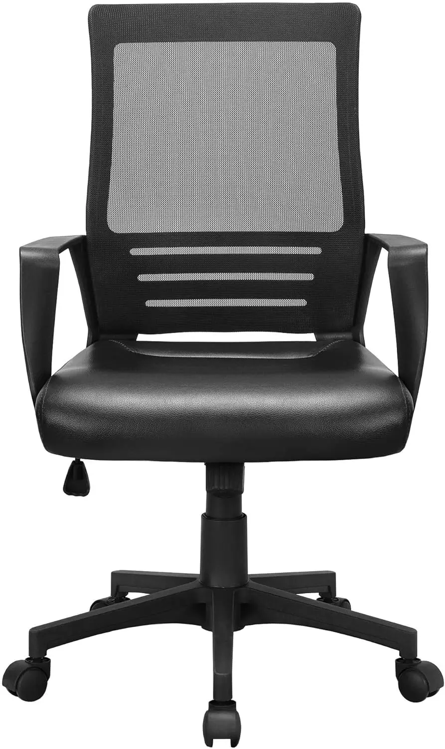 Ergonomic Office Chair Leather Seat and Mesh Back Computer Chair Executive Chair Mid-Back Rolling Swivel Chair with Lumbar
Ergonomic Office Chair Leather Seat and Mesh Back Computer Chair Executive Chair Mid-Back Rolling Swivel Chair with Lumbar