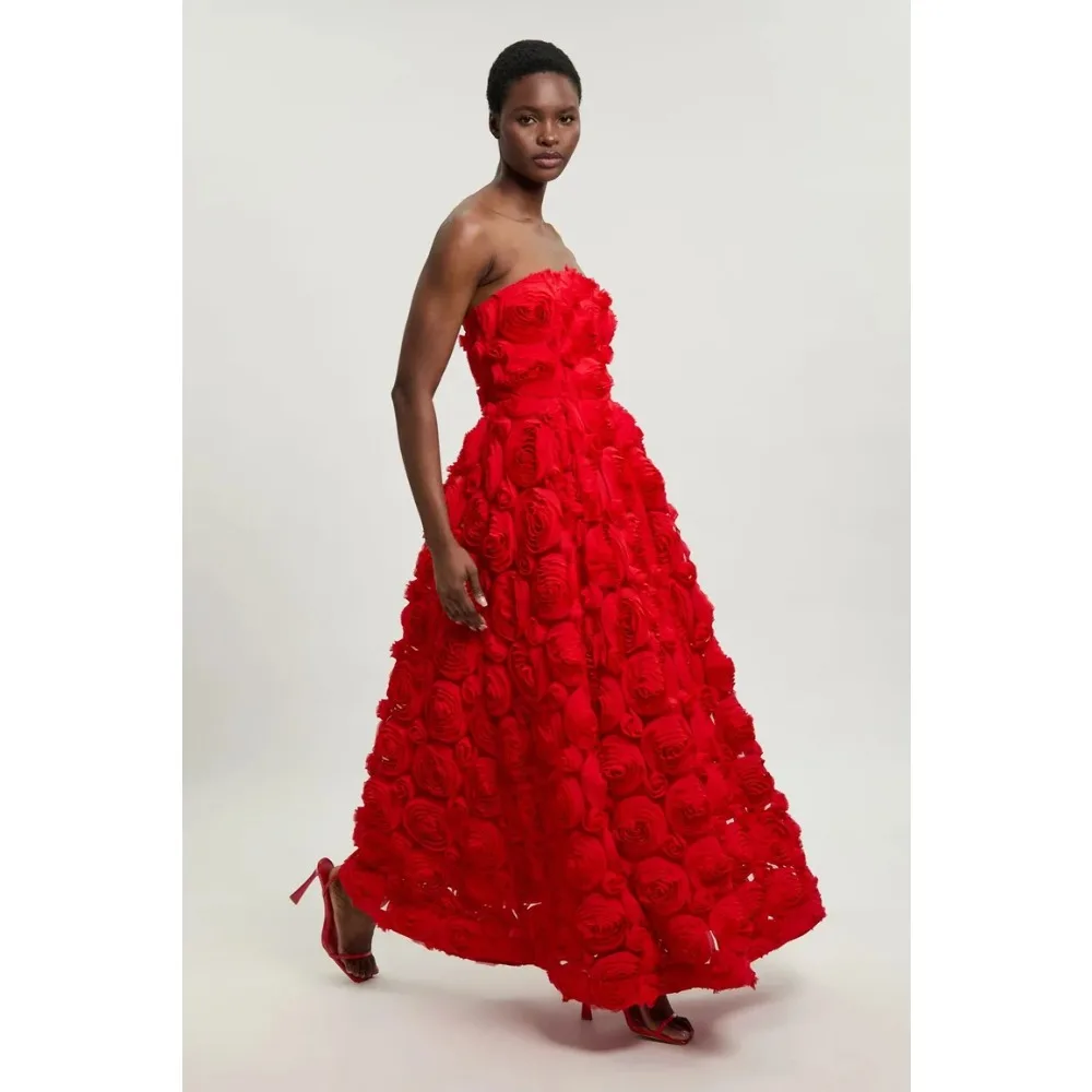 Customized Textured Rosette Evening Dresses Strapless Luxury Party Dress Ruched Fashion Prom Gowns for Women 2026 Bespoke
Customized Textured Rosette Evening Dresses Strapless Luxury Party Dress Ruched Fashion Prom Gowns for Women 2026 Bespoke