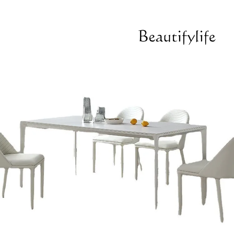 Modern simple rectangular pure white home restaurant dining table Italian light luxury dining table
Modern simple rectangular pure white home restaurant dining table Italian light luxury dining table