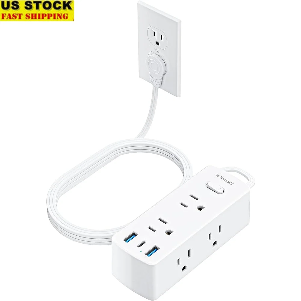Ультратонкая плоская вилка длиной 5 футов, сетевой фильтр, 6 розеток, 3 USB-порта, компактный удлинитель, незаменимый для путешествий
Ультратонкая плоская вилка длиной 5 футов, сетевой фильтр, 6 розеток, 3 USB-порта, компактный удлинитель, незаменимый для путешествий