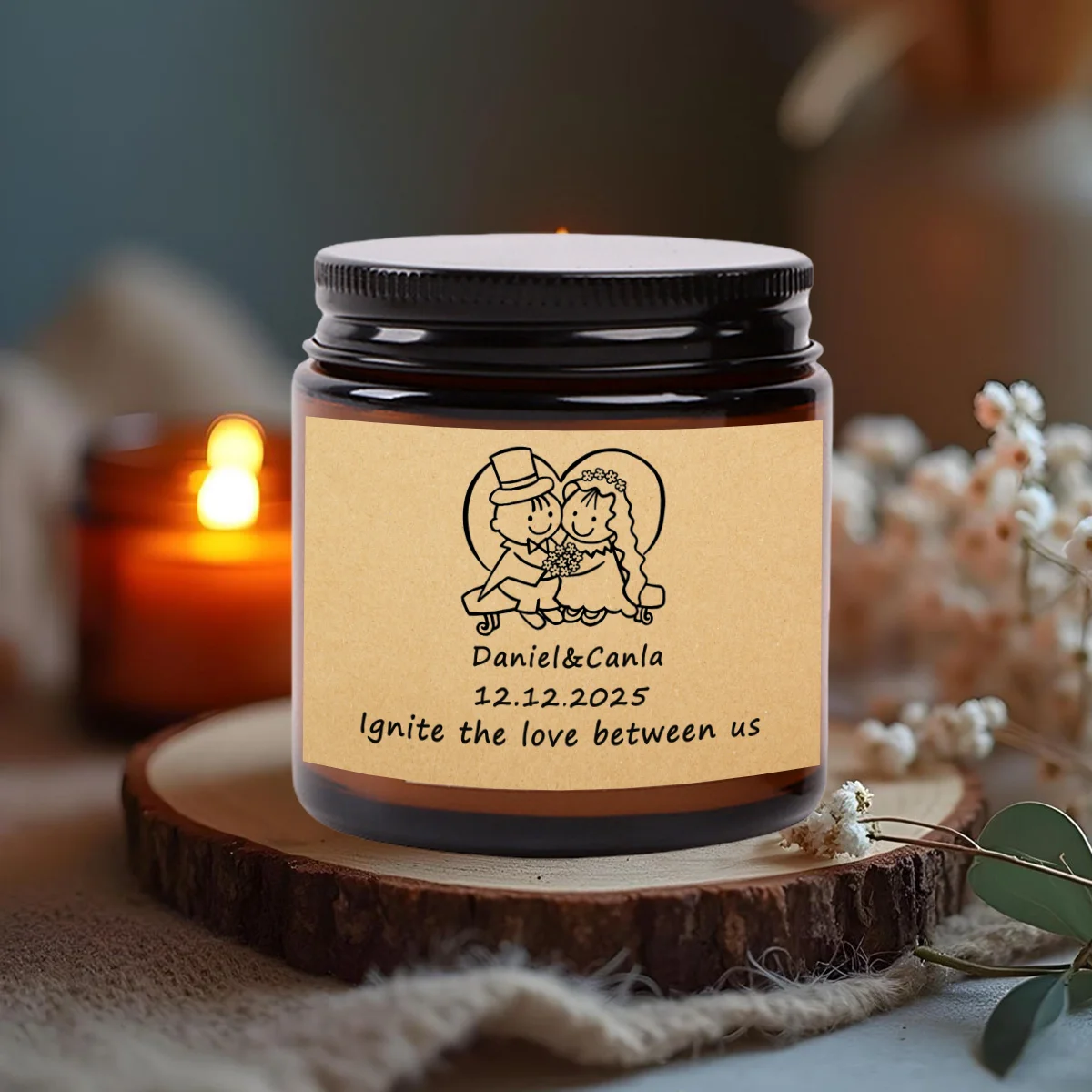 3.5-ounce / 70g Custom wedding souvenir Personalized scented candles - an excellent gift for birthday parties and weddings
3.5-ounce / 70g Custom wedding souvenir Personalized scented candles - an excellent gift for birthday parties and weddings