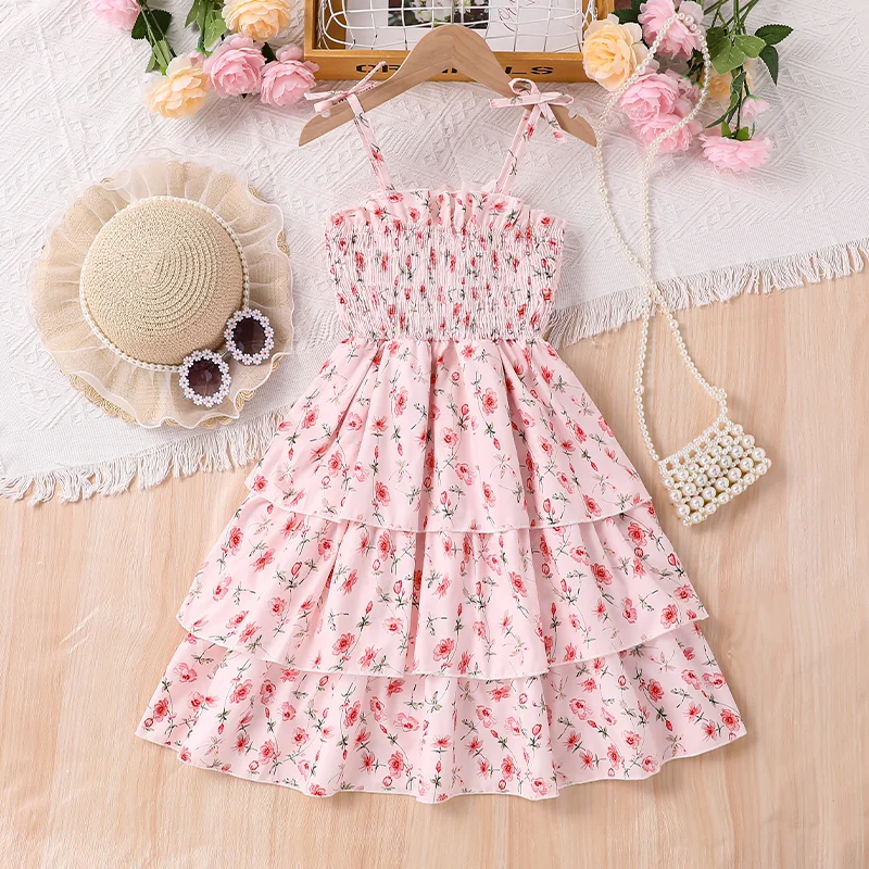 Summer 2025 new European and American leisure camisole high-grade printed dress for children and girls cake dress
Summer 2025 new European and American leisure camisole high-grade printed dress for children and girls cake dress