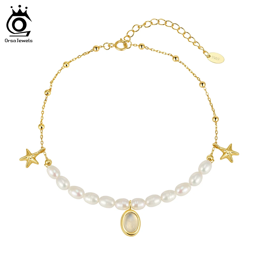 ORSA JEWELS 925 Sterling Silver Real Pearls Fashion Starfish Anklet Bracelet Foot Chain Summer Fine Jewelry Design Gift SA97
ORSA JEWELS 925 Sterling Silver Real Pearls Fashion Starfish Anklet Bracelet Foot Chain Summer Fine Jewelry Design Gift SA97