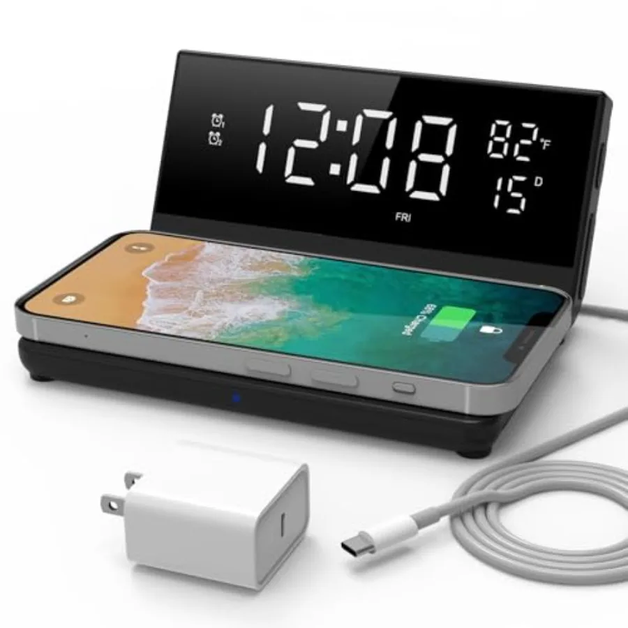 Charge Rise II, SFQ-20: Digital Alarm Clock, with Dual Alarms, Fast USB Charger and Wireless Charger
Charge Rise II, SFQ-20: Digital Alarm Clock, with Dual Alarms, Fast USB Charger and Wireless Charger