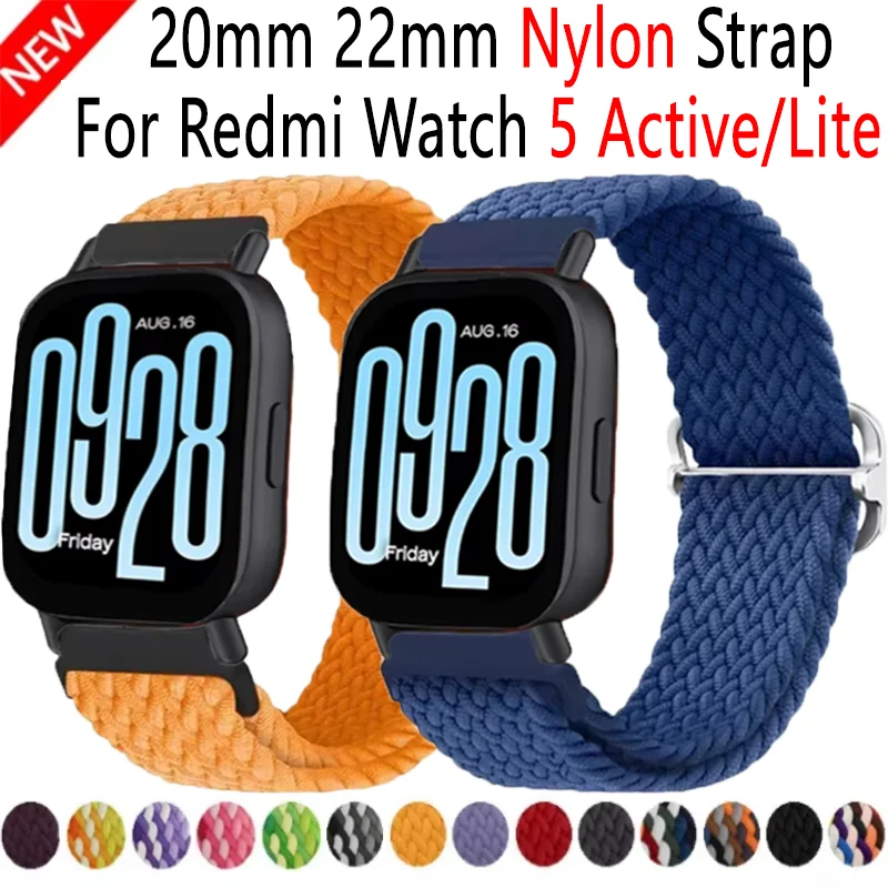 20mm 22mm Nylon braided Strap For Redmi Watch 5 Active/Lite Sport Comfortable Super Elastic Band Huawei Watch GT5-4/GT5 Pro 46mm
20mm 22mm Nylon braided Strap For Redmi Watch 5 Active/Lite Sport Comfortable Super Elastic Band Huawei Watch GT5-4/GT5 Pro 46mm