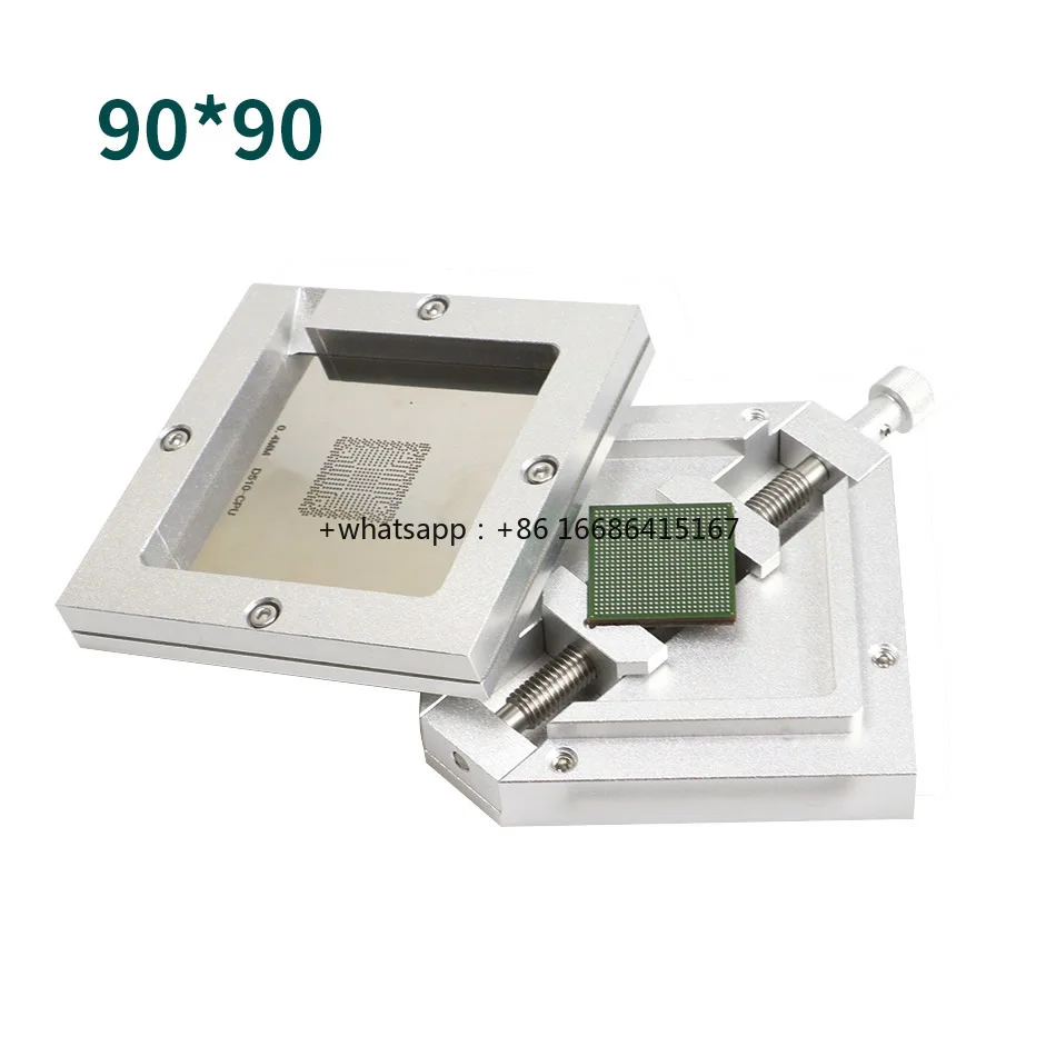 90x90mm Aluminium BGA Reballing Station Stencils Template Holder Fixture BGA PCB Chips Solder Ball Rework Repair Jig
90x90mm Aluminium BGA Reballing Station Stencils Template Holder Fixture BGA PCB Chips Solder Ball Rework Repair Jig