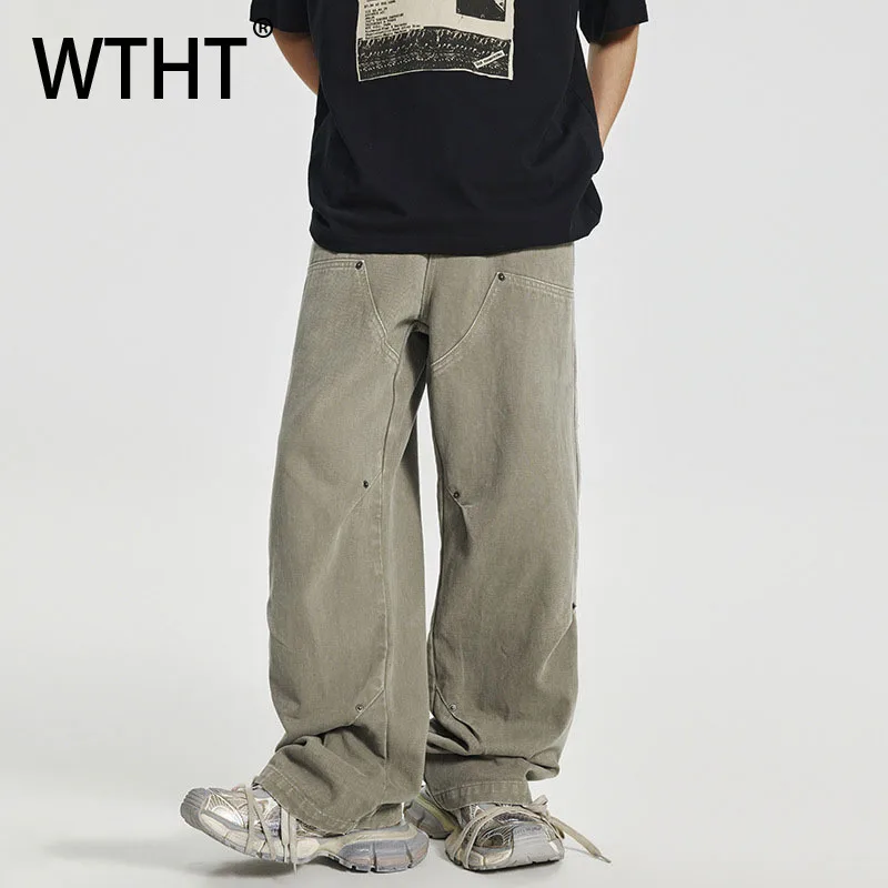 WTHT Fashion Men's Patchwork Rivets Do Old High Street Pants Trendy 2025 Autumn American Style Straight Trousers Male 2A1812
WTHT Fashion Men's Patchwork Rivets Do Old High Street Pants Trendy 2025 Autumn American Style Straight Trousers Male 2A1812