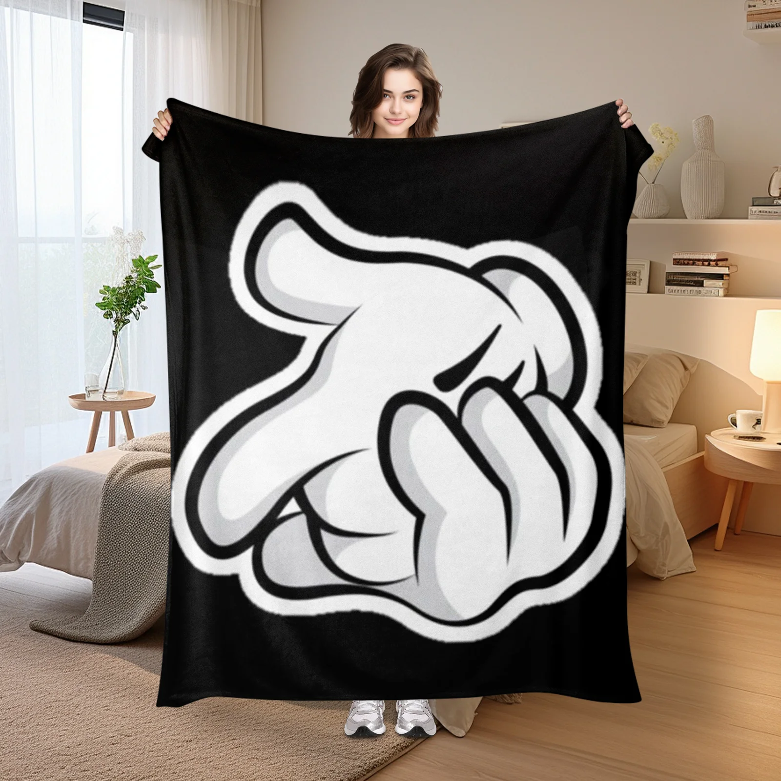 Elegant Hand Gesture Design Black Background White Blanket For Modern Home Style And Cozy Living Space
Elegant Hand Gesture Design Black Background White Blanket For Modern Home Style And Cozy Living Space
