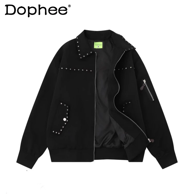 Fashion Stylish Rivet Tooling Jackets Men Women 2025 Autumn Winter New American Style Jackets Couple Handsome Zipper Chic Coats
Fashion Stylish Rivet Tooling Jackets Men Women 2025 Autumn Winter New American Style Jackets Couple Handsome Zipper Chic Coats