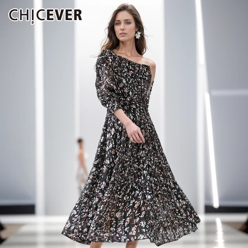 CHICEVER Elegant Hit Color Dresses For Women Slash Neck Puff Sleeve High Waist Vintage Print Long Dress Female 2024 Spring New
CHICEVER Elegant Hit Color Dresses For Women Slash Neck Puff Sleeve High Waist Vintage Print Long Dress Female 2024 Spring New