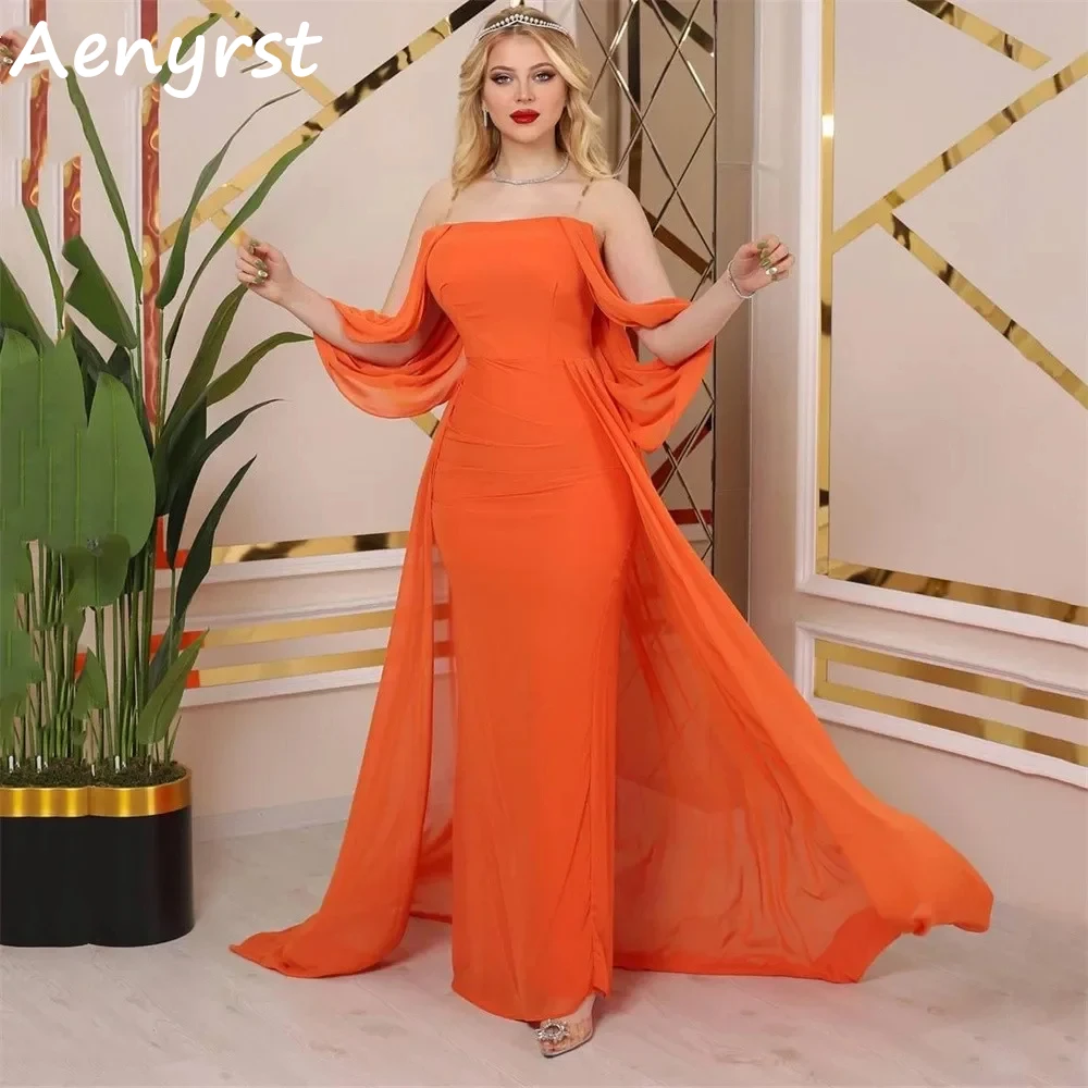 Aenyrst Simple Orange Off Shoulder Mermaid Evening Dresses Chiffon Spaghetti Strap Prom Gowns Floor Length Dinner Party Dress
Aenyrst Simple Orange Off Shoulder Mermaid Evening Dresses Chiffon Spaghetti Strap Prom Gowns Floor Length Dinner Party Dress