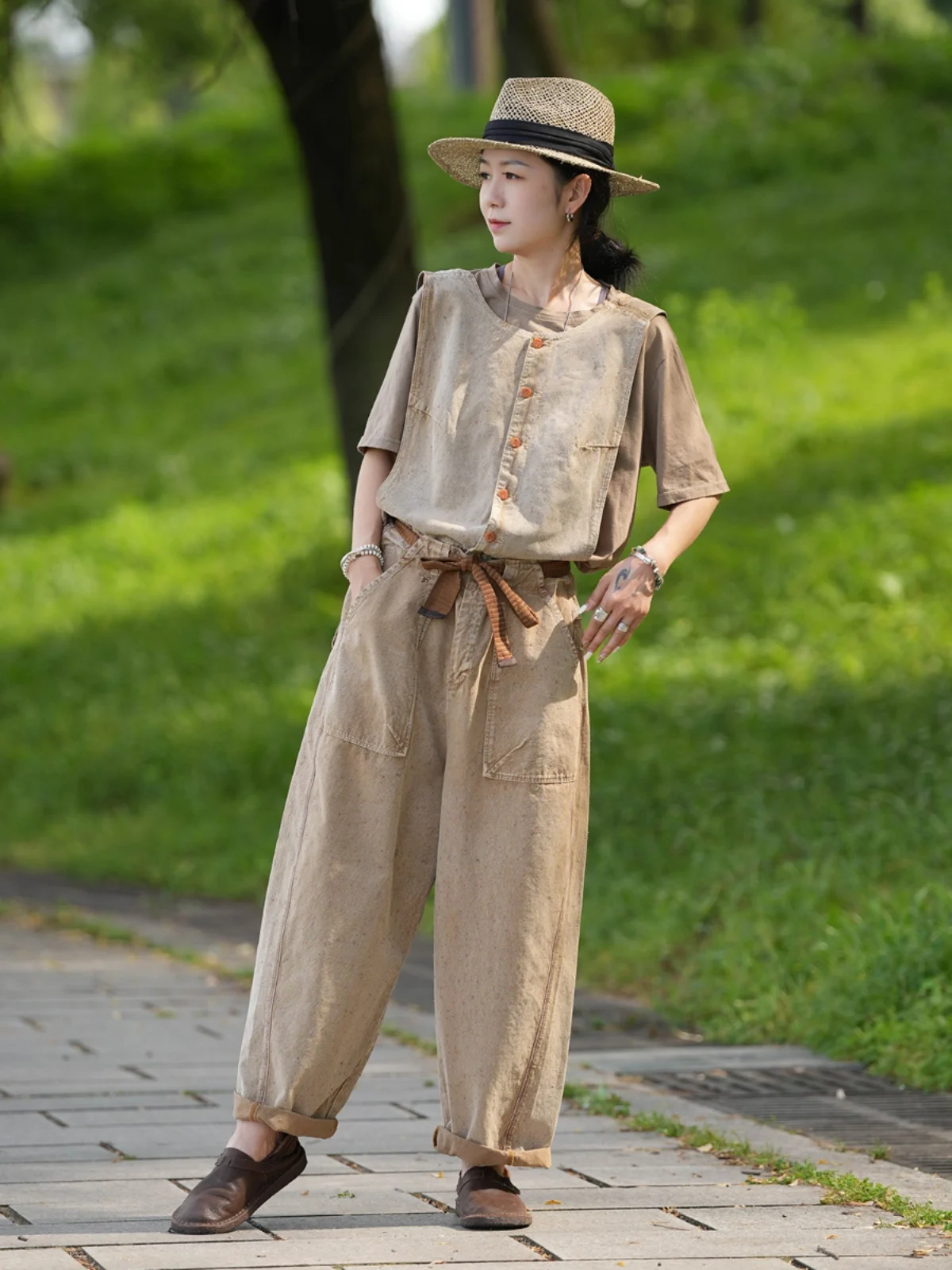Detachable Cotton Chino Pants High Waist Long Pants Faionable And Comfortable Women's Overall Clothes by PengPengHome
Detachable Cotton Chino Pants High Waist Long Pants Faionable And Comfortable Women's Overall Clothes by PengPengHome