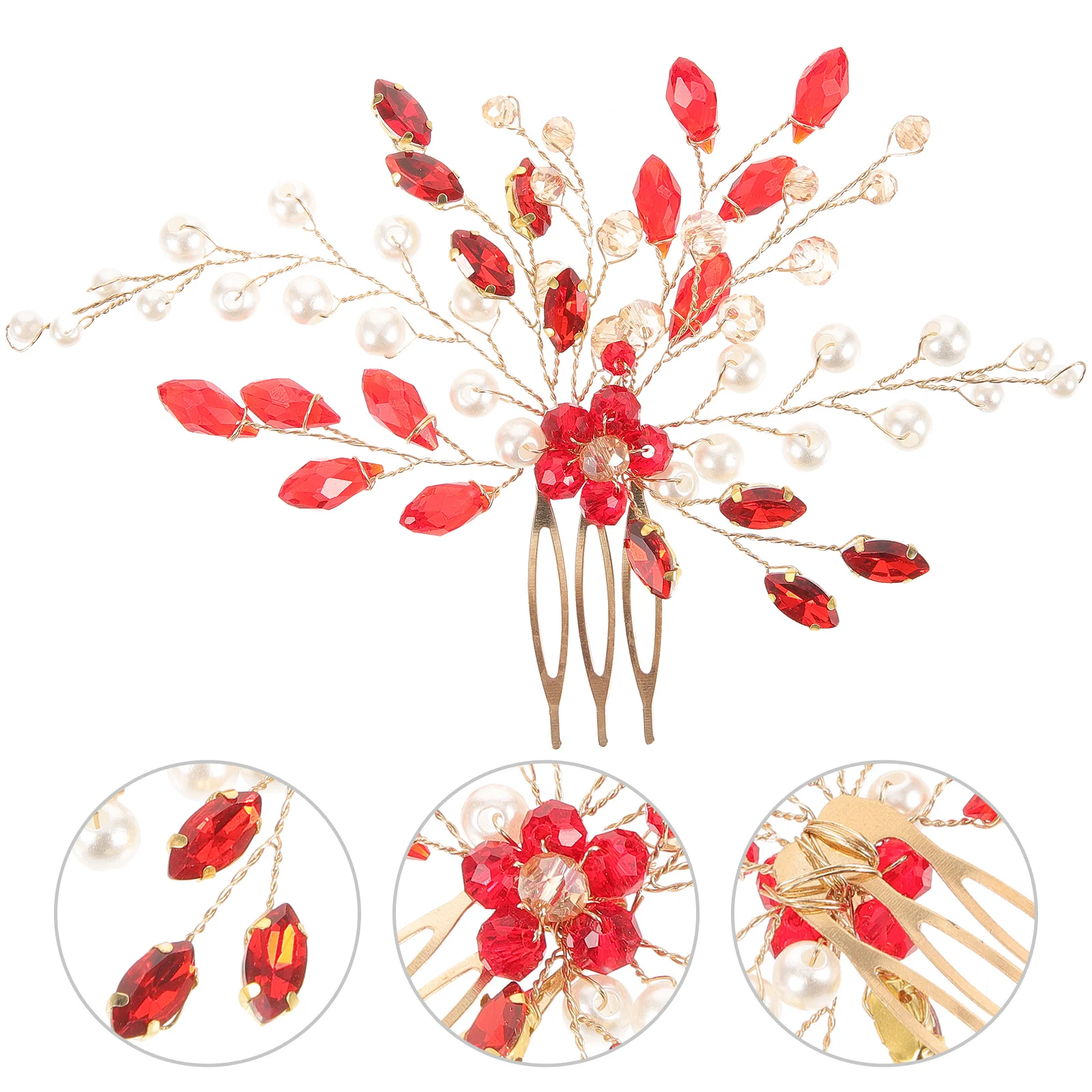 Red Bride Hair Accessories Rhinestone Hair Comb Clips for Women Wedding Prom Birthday Comfortable Design Decorative Combs
Red Bride Hair Accessories Rhinestone Hair Comb Clips for Women Wedding Prom Birthday Comfortable Design Decorative Combs