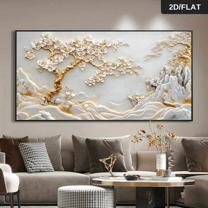 1pc Frameless Abstract 3D Art Canvas Blossoming Tree & Mountainous Landscape Print, Large Wall Decor for Living Room and Bedroom
1pc Frameless Abstract 3D Art Canvas Blossoming Tree & Mountainous Landscape Print, Large Wall Decor for Living Room and Bedroom