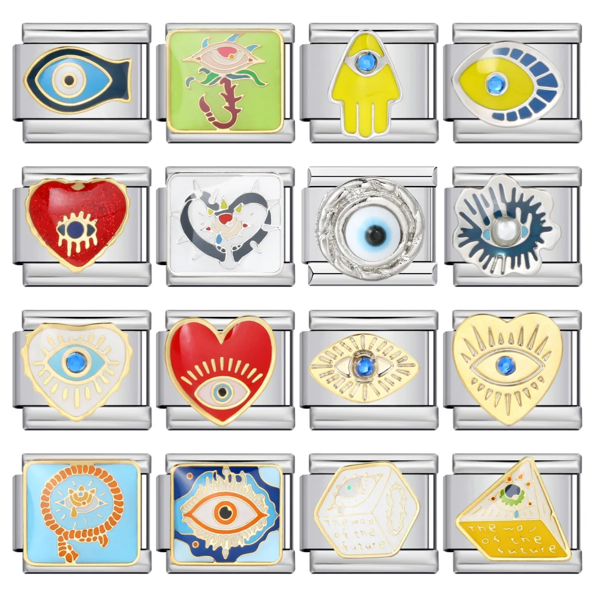 Creative Pattern Love Heart Devil's Eye Fits 9mm Italian Charm Link Stainless Steel Bracelet Making DIY Trendy Jewelry Beads
Creative Pattern Love Heart Devil's Eye Fits 9mm Italian Charm Link Stainless Steel Bracelet Making DIY Trendy Jewelry Beads