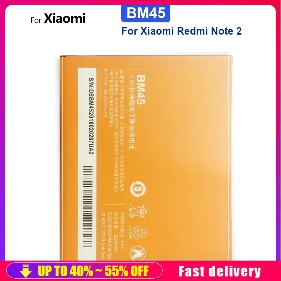 BM-45 BM 45 BM45 3,84 В 3060 мАч аккумулятор для телефона Xiaomi Redmi Note 2 Xiao Mi Hongmi Note 2 быстрая доставка
BM-45 BM 45 BM45 3,84 В 3060 мАч аккумулятор для телефона Xiaomi Redmi Note 2 Xiao Mi Hongmi Note 2 быстрая доставка