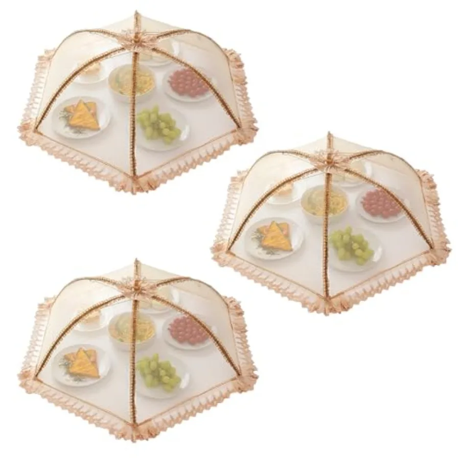 3-Pack Extra Large Food Cover 32"x32" Pop-Up Food Nets Mesh Food Covers Tent Umbrella for Outdoors Screen Tents Parties Picnics
3-Pack Extra Large Food Cover 32"x32" Pop-Up Food Nets Mesh Food Covers Tent Umbrella for Outdoors Screen Tents Parties Picnics