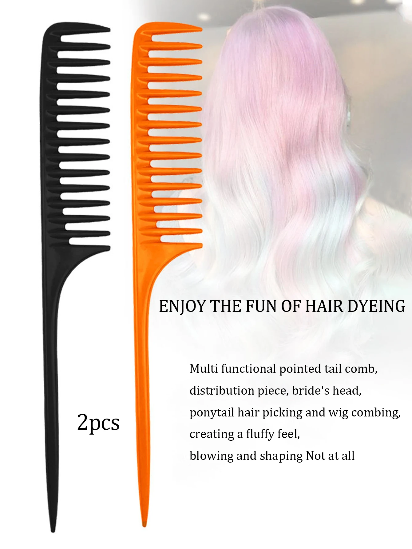 Professional wide tooth hair comb, hair salon styling comb, anti-static, durable ABS plastic handle, special for real hair wigs
Professional wide tooth hair comb, hair salon styling comb, anti-static, durable ABS plastic handle, special for real hair wigs