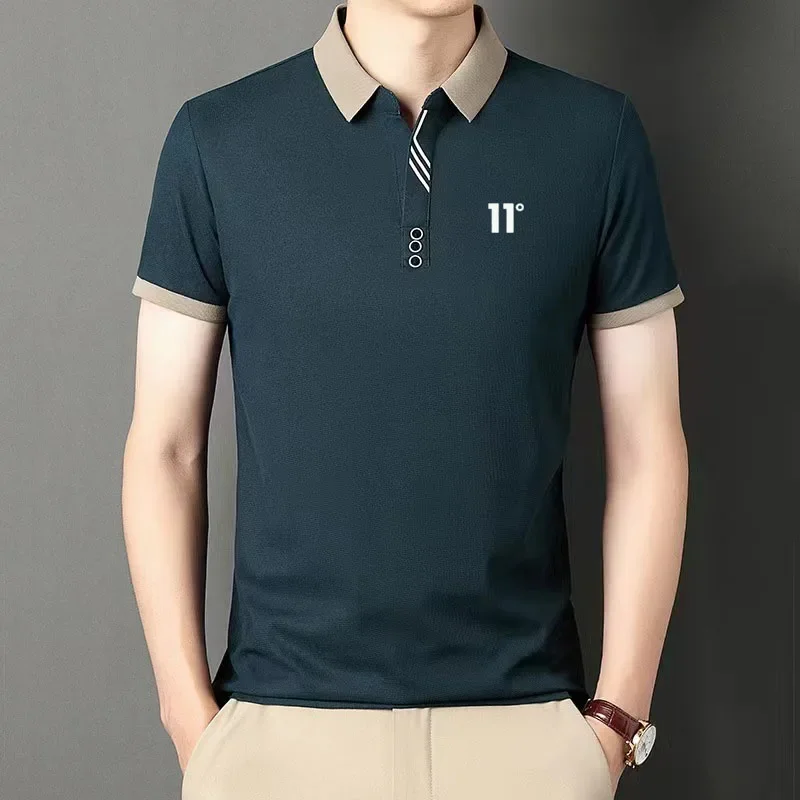 New short sleeved golf T-shirt for men's spring/summer, casual short sleeved top, solid color minimalist polo shirt for men
New short sleeved golf T-shirt for men's spring/summer, casual short sleeved top, solid color minimalist polo shirt for men