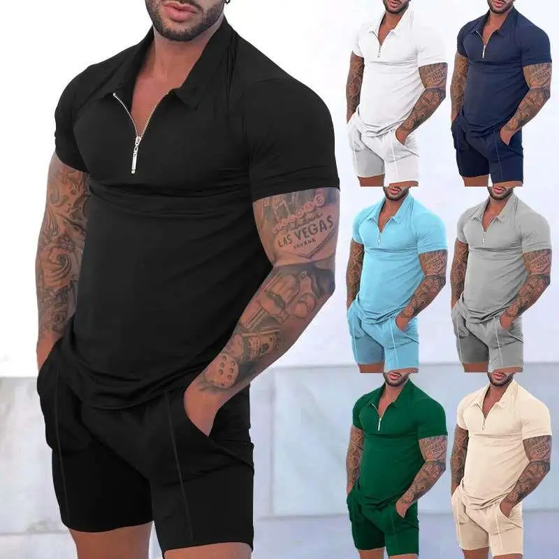 2023 Men's Faion Sportswear ort Sve irt Zipper Collar Color Blo Casual Summer Outfit Set for Active Men
2023 Men's Faion Sportswear ort Sve irt Zipper Collar Color Blo Casual Summer Outfit Set for Active Men