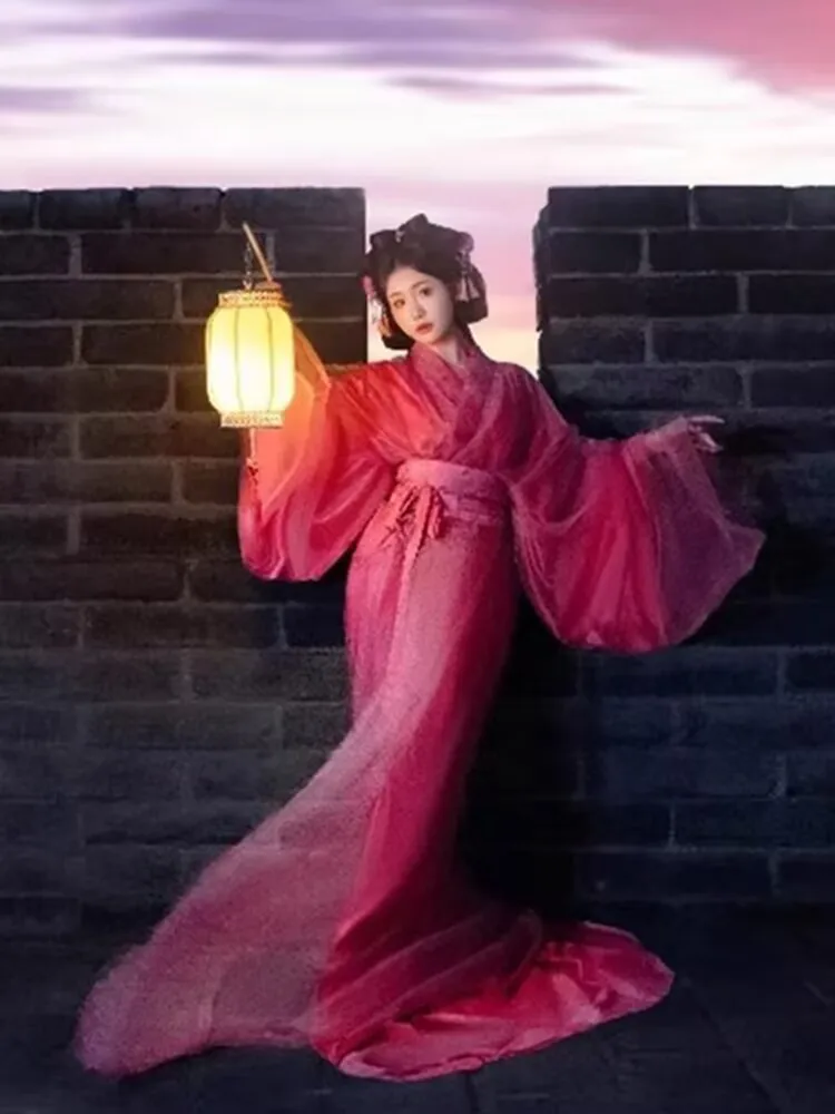 Chinese Hanfu Dress Women Traditional Hanfu Rose Red War Robe Cosplay Costume Party Gown Red Carpet Trailing Party Dress
Chinese Hanfu Dress Women Traditional Hanfu Rose Red War Robe Cosplay Costume Party Gown Red Carpet Trailing Party Dress