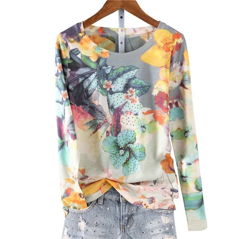 Floral Print T Shirt Women Pullovers 2025 Spring Autumn Clothes For Women Long Sleeve Tees Top Women's T-shirt 
Floral Print T Shirt Women Pullovers 2025 Spring Autumn Clothes For Women Long Sleeve Tees Top Women's T-shirt