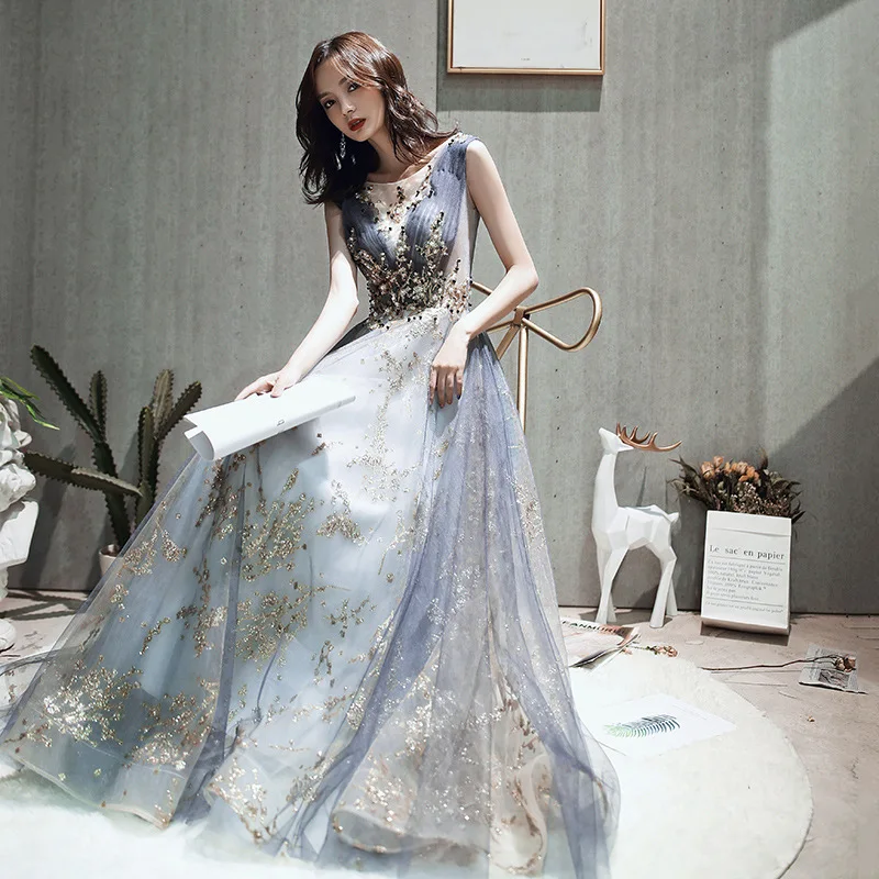 Banquet Evening Dress Female New Year's Host Long Temperament Art Test Annual Meeting High-end French Dress Luxury Evening Gowns
Banquet Evening Dress Female New Year's Host Long Temperament Art Test Annual Meeting High-end French Dress Luxury Evening Gowns