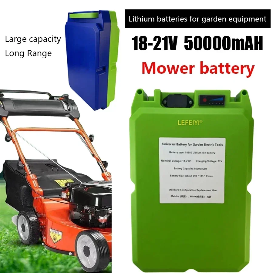 18V 21V 50000mAH 18650 Lithium Battery Pack Is Applicable To Makita/worx/Dayi Electric Lawn Mower, Hedge Machine, Tea Picker Etc
18V 21V 50000mAH 18650 Lithium Battery Pack Is Applicable To Makita/worx/Dayi Electric Lawn Mower, Hedge Machine, Tea Picker Etc