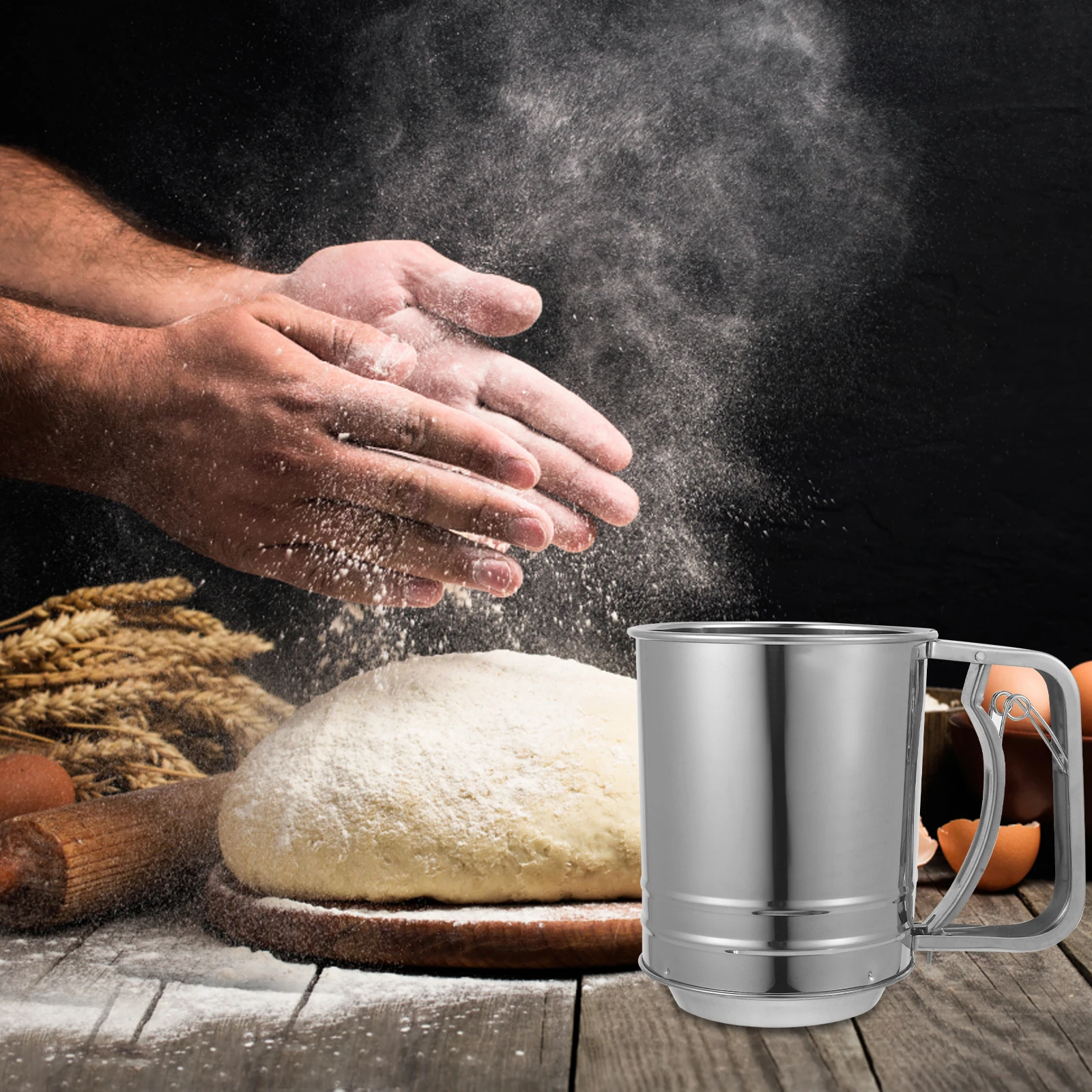 Small Stainless Steel Flour Sieve Handheld Baking Sifter Fine Mesh Manual Flour Strainer Powdered Sugar Duster Kitchen Baking
Small Stainless Steel Flour Sieve Handheld Baking Sifter Fine Mesh Manual Flour Strainer Powdered Sugar Duster Kitchen Baking