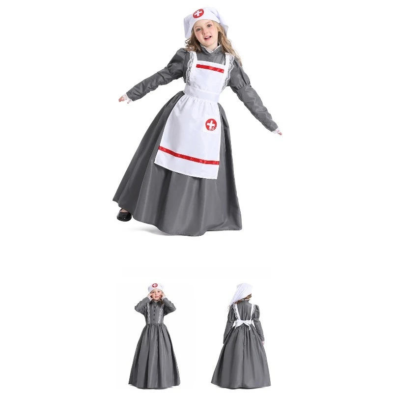 New Cosplay Costume Retro Nurse Maid Long Sleeve Solid Color Dress Apron Suits Stage Performance Party Role Playing for Girls
New Cosplay Costume Retro Nurse Maid Long Sleeve Solid Color Dress Apron Suits Stage Performance Party Role Playing for Girls