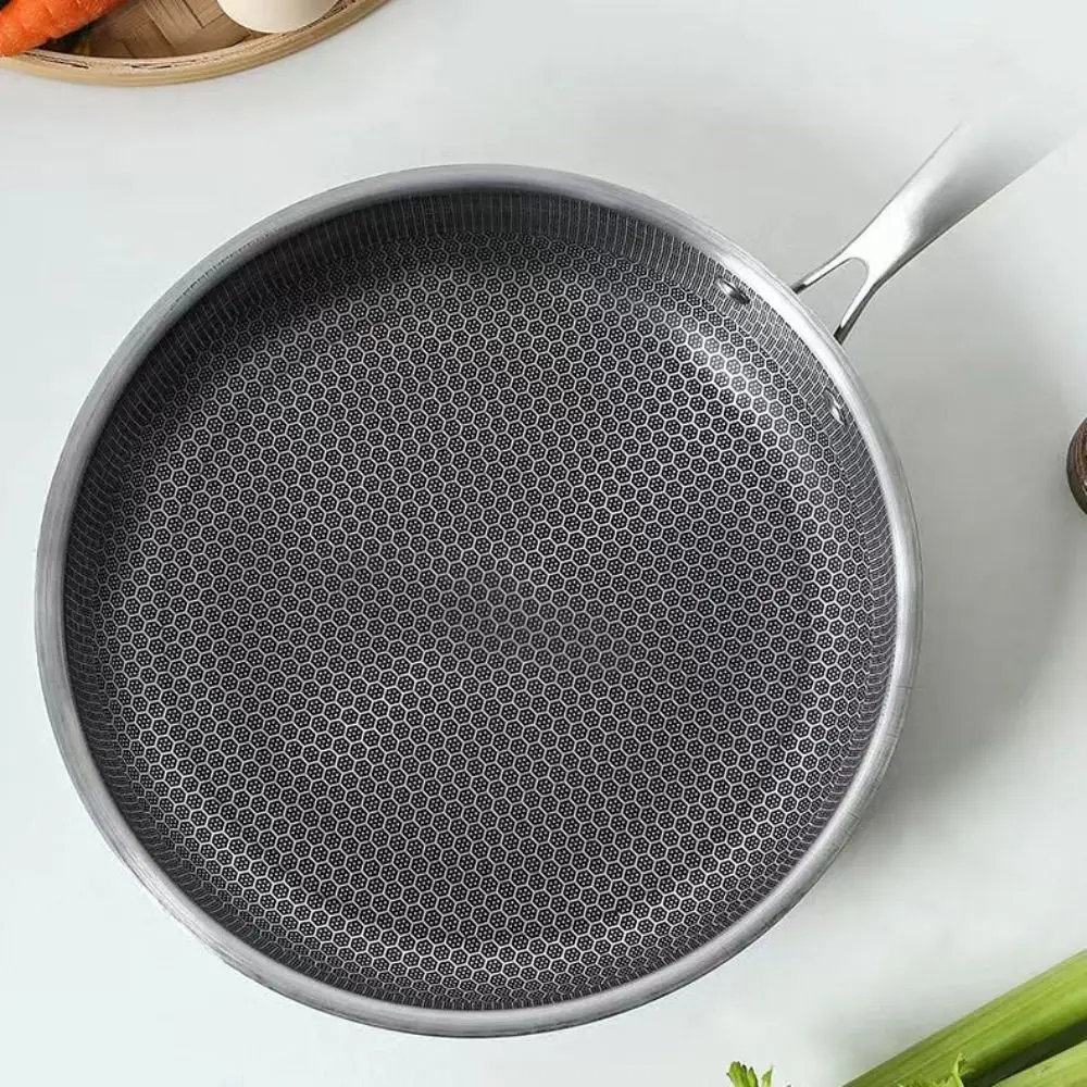 26/28/30cm Stainless Steel Frying Pan Durable Non-coated Surface Non Stick Wok Multi-functional Thickened Base
26/28/30cm Stainless Steel Frying Pan Durable Non-coated Surface Non Stick Wok Multi-functional Thickened Base