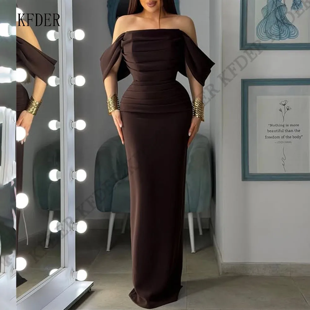 Simple Black Satin Long Evening Dress Off Shoulder Mermaid Maxi Prom Gown Pleated Formal Occasion Dress Customized
Simple Black Satin Long Evening Dress Off Shoulder Mermaid Maxi Prom Gown Pleated Formal Occasion Dress Customized