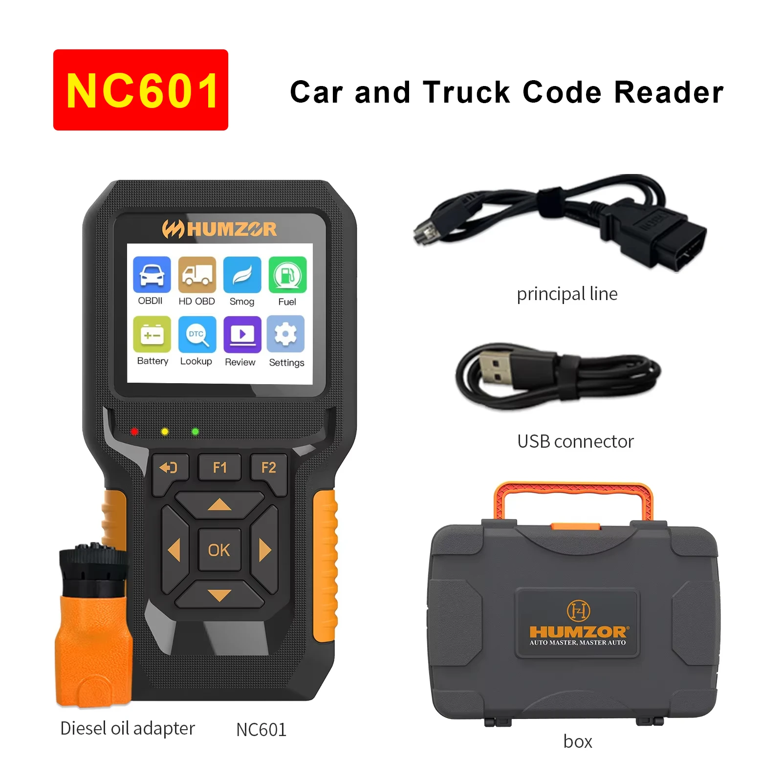 OBD2 Car Diagnostic Tool HUMZOR NexzCheck NC601 Code Reader Engine J1939 Auto Scanner Remove Truck Fault Battery Test Smog Check
OBD2 Car Diagnostic Tool HUMZOR NexzCheck NC601 Code Reader Engine J1939 Auto Scanner Remove Truck Fault Battery Test Smog Check