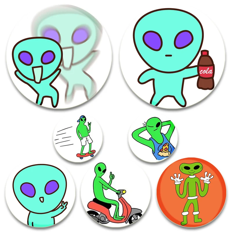 Alien Creative Cartoon Button Pins Handmade Tinplate Badge Round DIY Creative Brooches for Backpack Jewelry Accessories Gifts
Alien Creative Cartoon Button Pins Handmade Tinplate Badge Round DIY Creative Brooches for Backpack Jewelry Accessories Gifts
