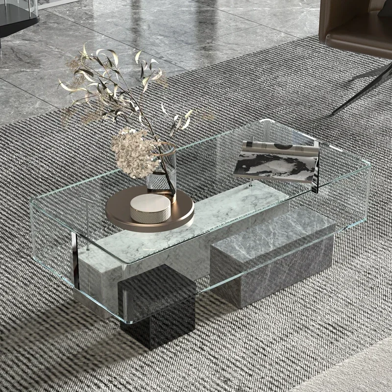 FG17Italian modern minimalist glass coffee table small apartment light luxury marble coffee table display cabinet
FG17Italian modern minimalist glass coffee table small apartment light luxury marble coffee table display cabinet