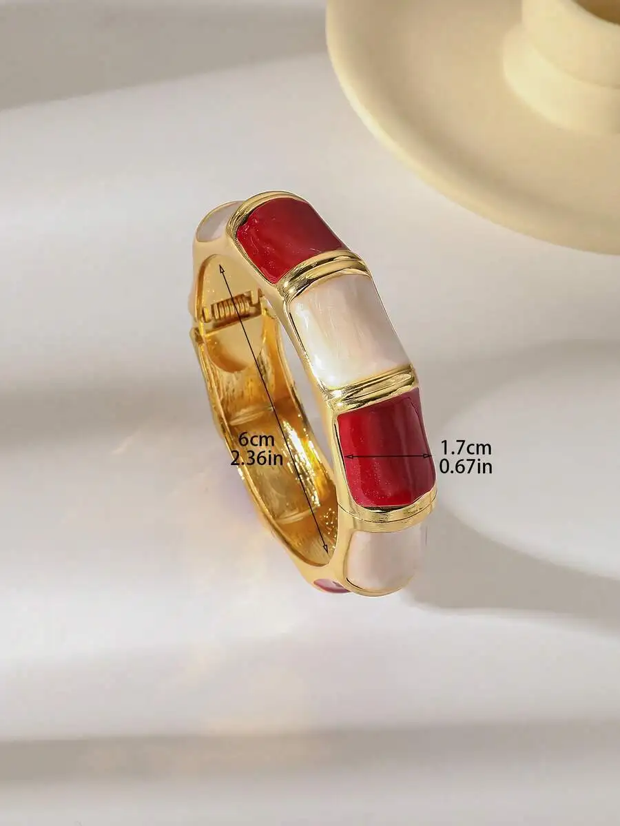 Enamel Red White Bangle Cuff Bracelet For Women Daily Wear Party
Enamel Red White Bangle Cuff Bracelet For Women Daily Wear Party