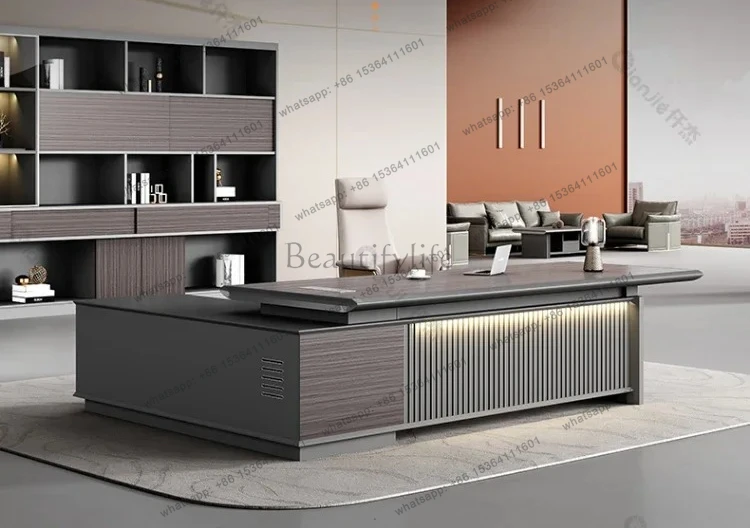 Chinese Simple Boss Desk Luxury Corner Art Modern High Quality Office Desk Storage Reception Design Escritorio Work Furniture
Chinese Simple Boss Desk Luxury Corner Art Modern High Quality Office Desk Storage Reception Design Escritorio Work Furniture