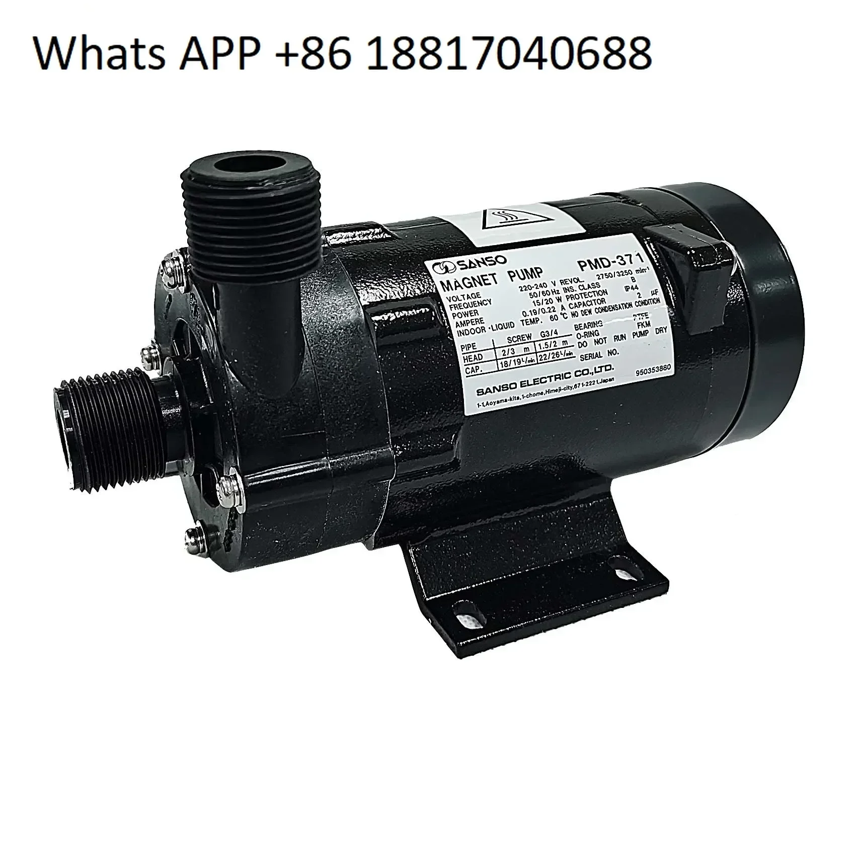 Japanese SANSO magnetic water pump PMD371 421 311 581
Japanese SANSO magnetic water pump PMD371 421 311 581