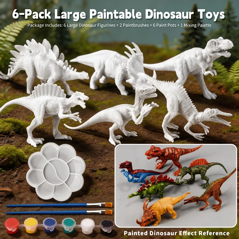 6/8PC DIY Dinosaur Painting Kit Unpainted White Dinosaur Figures Model Handmade Painting Colorful Graffiti Educational Kids Gift
6/8PC DIY Dinosaur Painting Kit Unpainted White Dinosaur Figures Model Handmade Painting Colorful Graffiti Educational Kids Gift