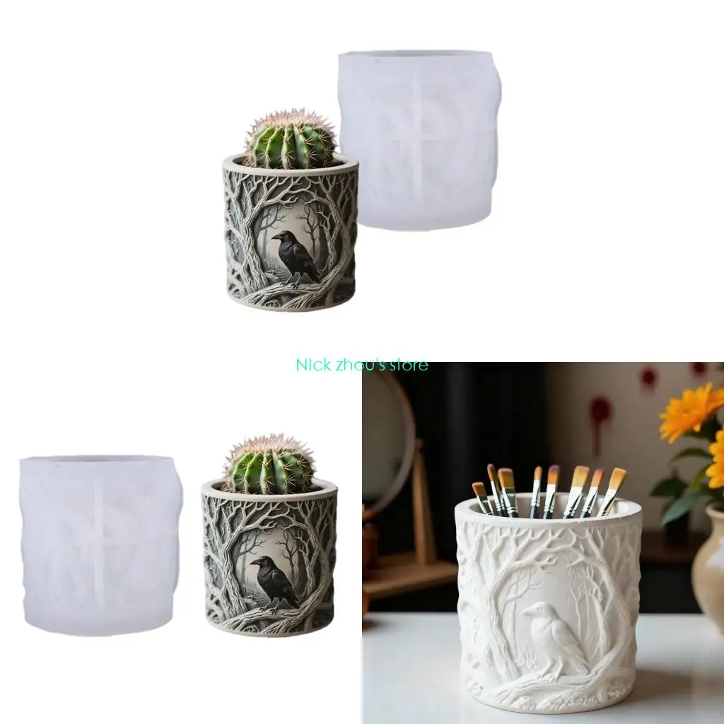 E15E форма для цветочного горшка, силиконовая форма для горшка в виде вороны для изготовления ювелирных изделий из смолы, для
E15E форма для цветочного горшка, силиконовая форма для горшка в виде вороны для изготовления ювелирных изделий из смолы, для