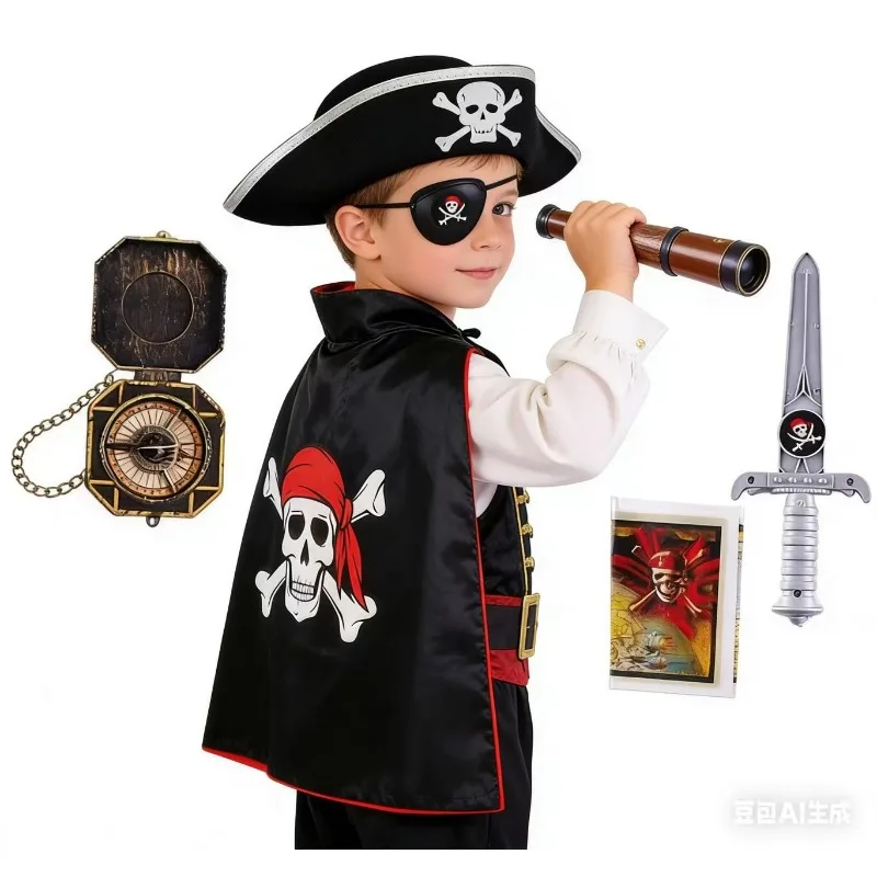 Pirate Cape Hat Toy Set for Boys Girls Skull Pirate Cosplay Costume Halloween Party Fancy Dress Outfit, Kids Birthday Party Gift
Pirate Cape Hat Toy Set for Boys Girls Skull Pirate Cosplay Costume Halloween Party Fancy Dress Outfit, Kids Birthday Party Gift