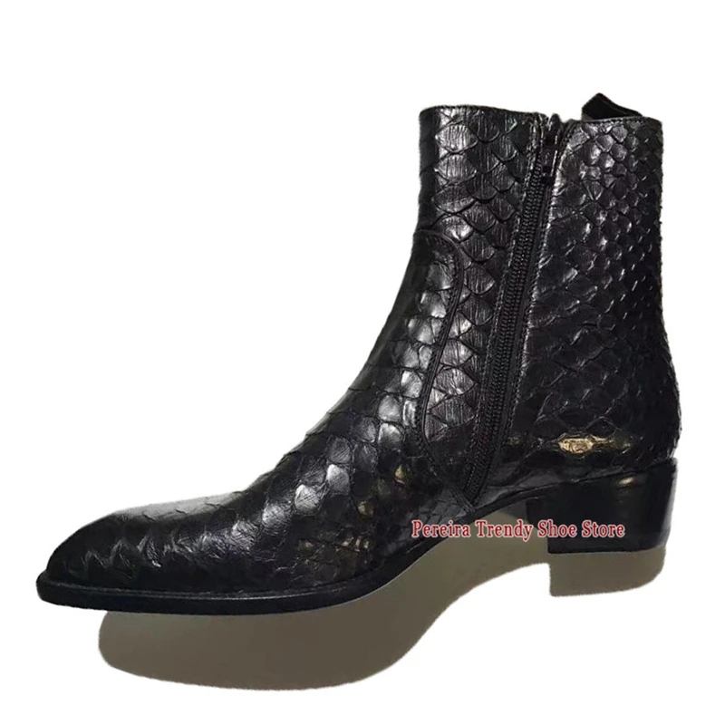 Trendy Crocodile Pattern Men's Boots Fashion Genuine Leather Pointed Toe Side Zipper Chelsea Boots Spring Autumn Male Shoes
Trendy Crocodile Pattern Men's Boots Fashion Genuine Leather Pointed Toe Side Zipper Chelsea Boots Spring Autumn Male Shoes
