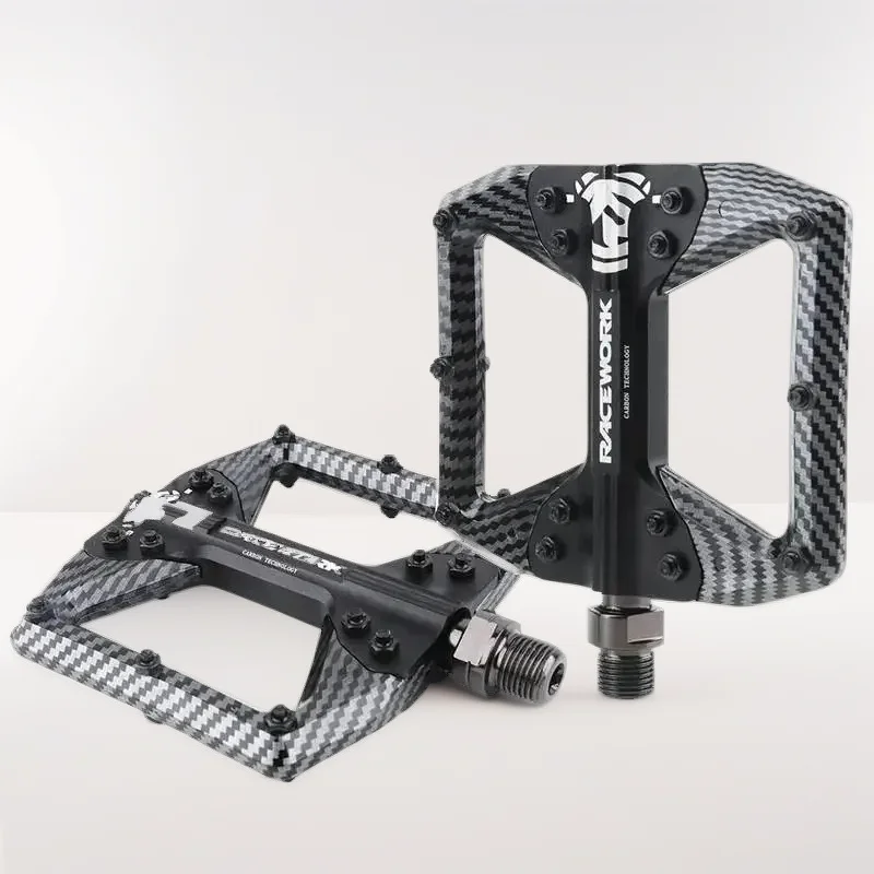RACEWORK 3 Bearings Bicycle Pedals Ultralight Flat Pedal Carbon Fiber Coated MTB Road Bike Aluminum Alloy Nylon
RACEWORK 3 Bearings Bicycle Pedals Ultralight Flat Pedal Carbon Fiber Coated MTB Road Bike Aluminum Alloy Nylon