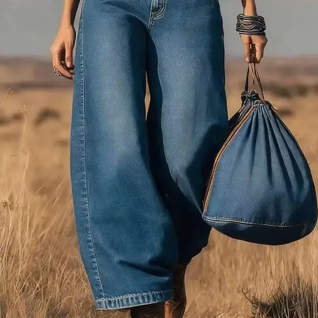 Women's Casual Denim Two Piece Set Solid Color Sleeveless Loose Top Wide Leg Pants Holiday Streetwear Summer Vintage Chic
Women's Casual Denim Two Piece Set Solid Color Sleeveless Loose Top Wide Leg Pants Holiday Streetwear Summer Vintage Chic