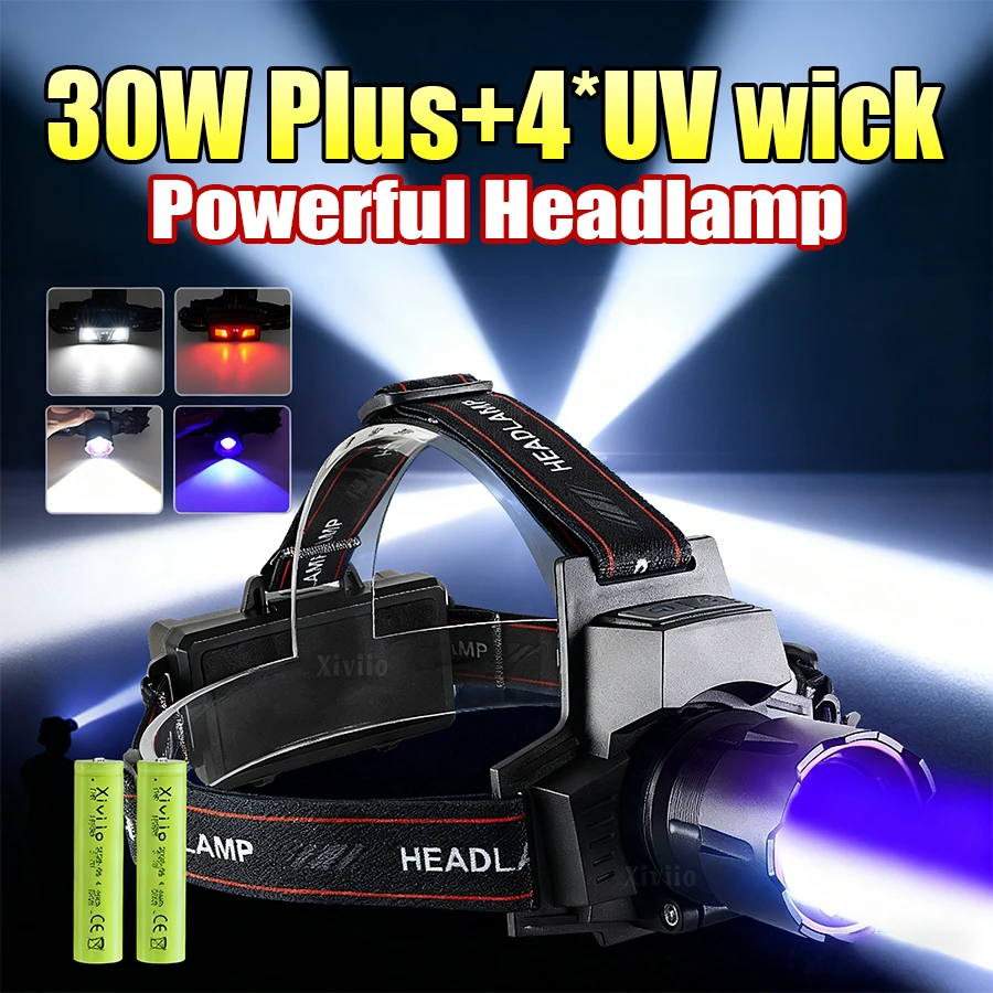 Powerful Headlamp Rechargeable Headlight 18650 High Power Head Flashlight UV Headlight Camping Hunting Head Lantern
Powerful Headlamp Rechargeable Headlight 18650 High Power Head Flashlight UV Headlight Camping Hunting Head Lantern