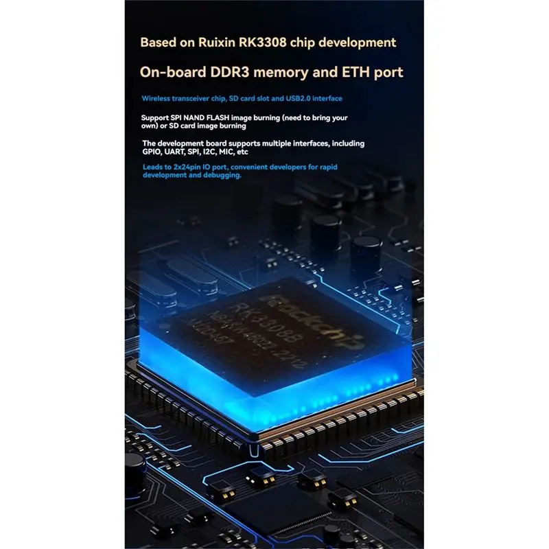 RK3308B CPU Development Board Quad-Core Cortex-A35CPU Onboard DDR3-2Gbit Supports WIFI ETH Iot Development Board
RK3308B CPU Development Board Quad-Core Cortex-A35CPU Onboard DDR3-2Gbit Supports WIFI ETH Iot Development Board