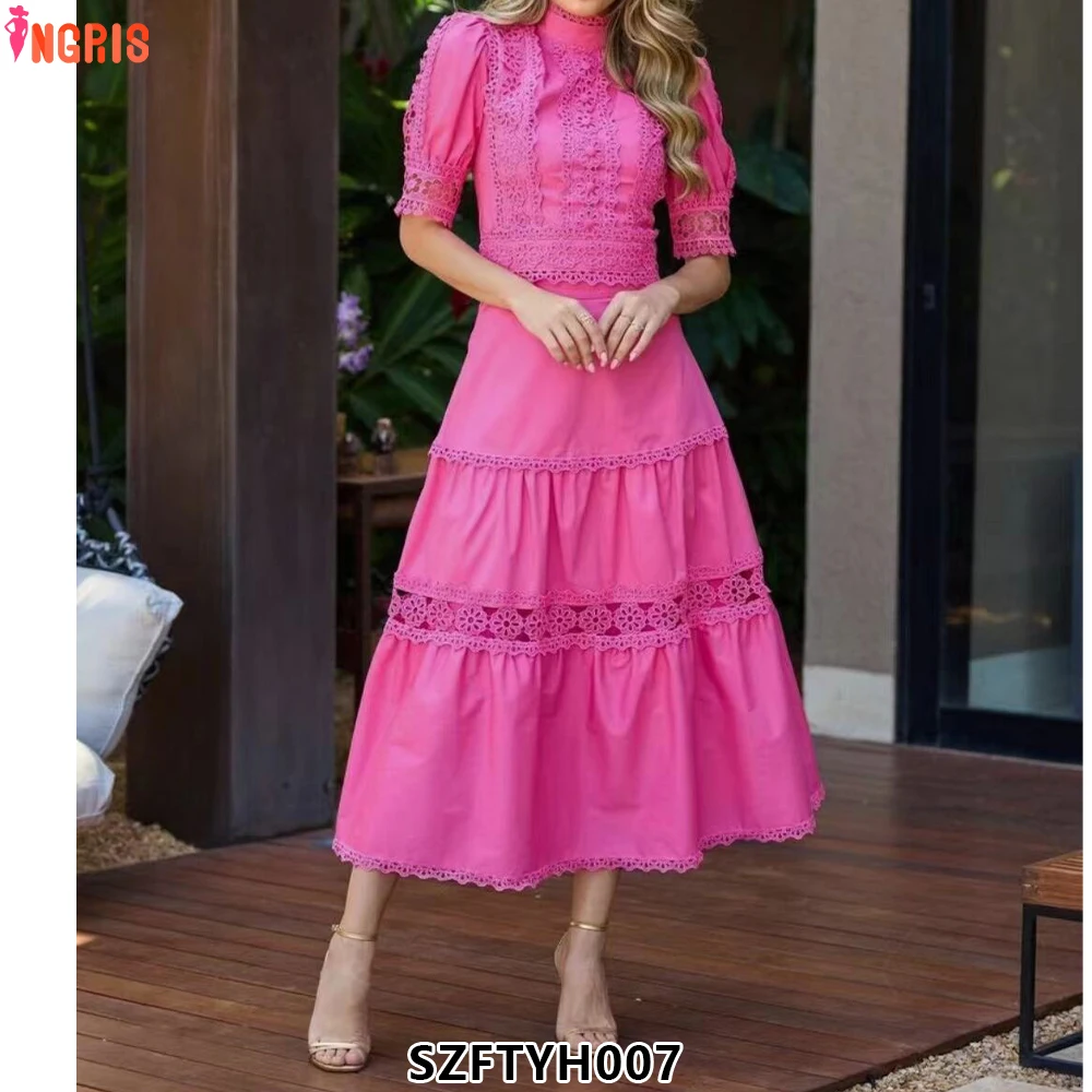 2025 Spring New Stand Collar Short Sleeve Splicing Splicing Top Waist Hollow Fashion Suit Long Skirt-SZFTYH007
2025 Spring New Stand Collar Short Sleeve Splicing Splicing Top Waist Hollow Fashion Suit Long Skirt-SZFTYH007