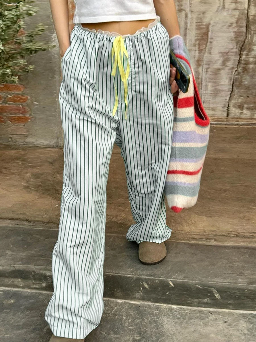 New Fashion Women Loose Pants Stripe Drawstring Elastic Waist Trousers Spring Summer Casual Sweatpants Hot Sale S M L
New Fashion Women Loose Pants Stripe Drawstring Elastic Waist Trousers Spring Summer Casual Sweatpants Hot Sale S M L
