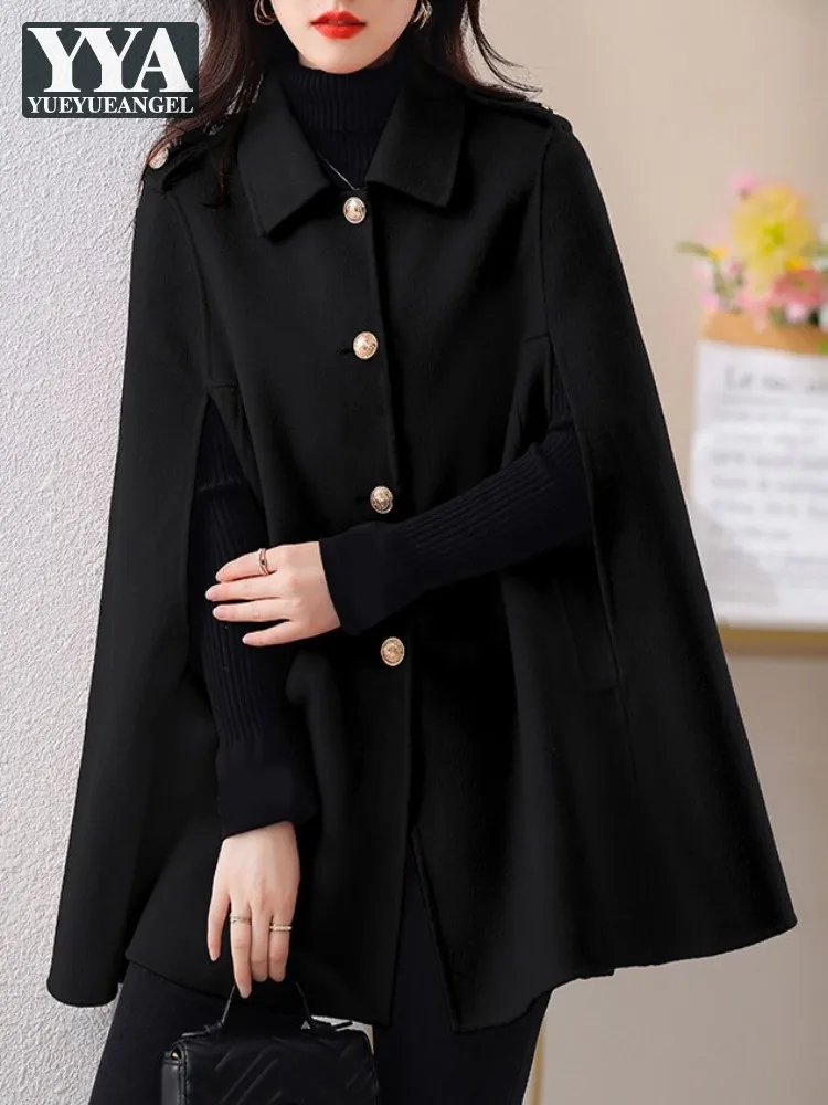Women Spring Autumn Turndown Collar Epaulet Cloak Jacket Single Breasted Button Streetwear Batwing Sleeve Coat Party Outerwear
Women Spring Autumn Turndown Collar Epaulet Cloak Jacket Single Breasted Button Streetwear Batwing Sleeve Coat Party Outerwear