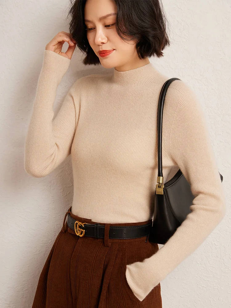 ADDONEE Women Autumn Winter 100% Cashmere Sweater Mock Necl Long Sleeve Slim Basic Pullover Soft Comfy Cashmere Knitwear Tops
ADDONEE Women Autumn Winter 100% Cashmere Sweater Mock Necl Long Sleeve Slim Basic Pullover Soft Comfy Cashmere Knitwear Tops